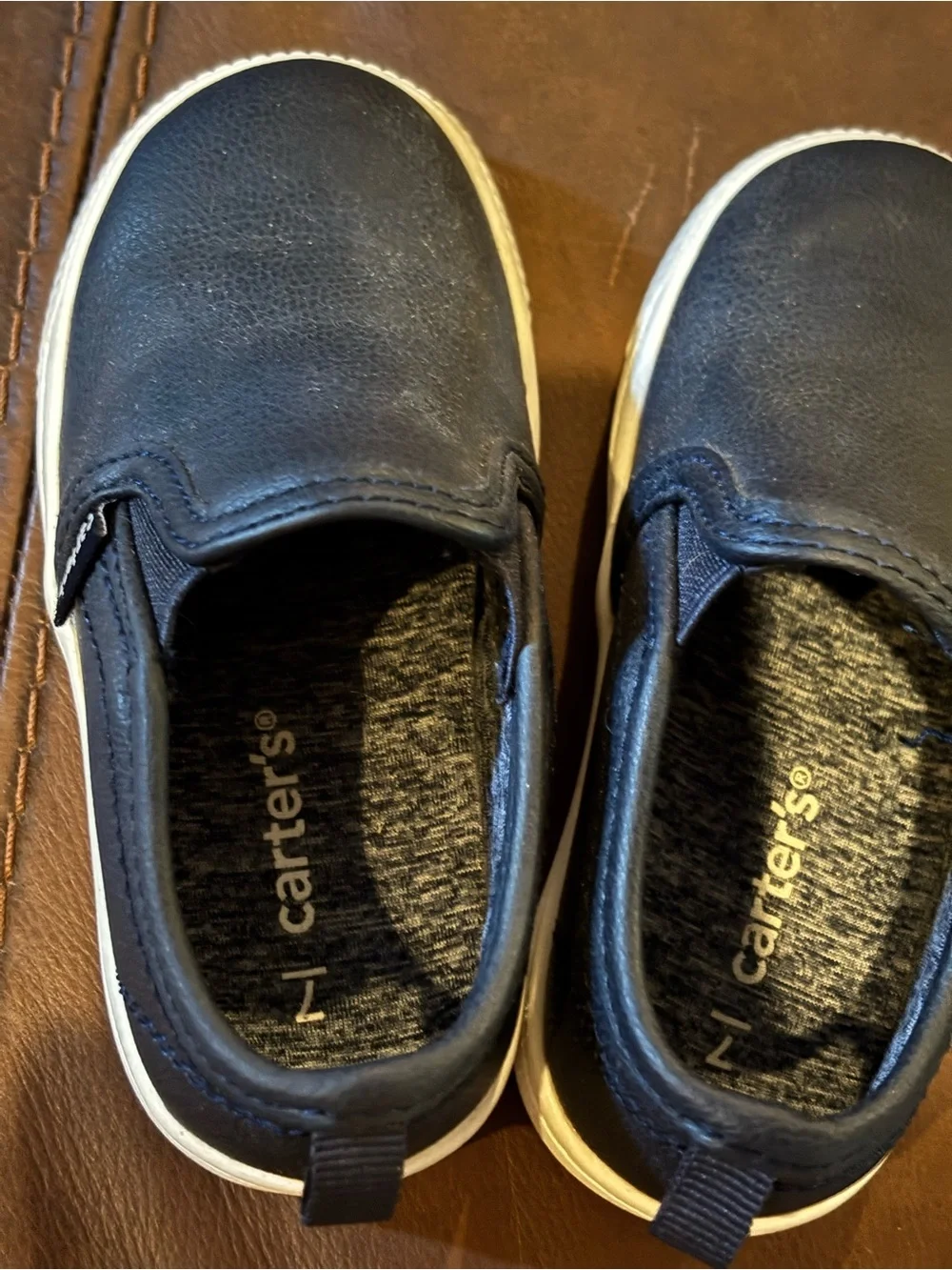 Carter's Navy Slip-On Toddler Sneakers with White Soles